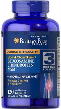 Хондропротектор Puritan's Pride Double Strength Glucosamine, Chondroitin & MSM Joint Soother 120 таблеток (438433770) 1484206198 фото
