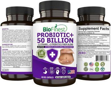 Пробіотична ферментна домішка преміумкласу BioFinest Probiotic 50 Billion 60 капсул 2246416336 фото