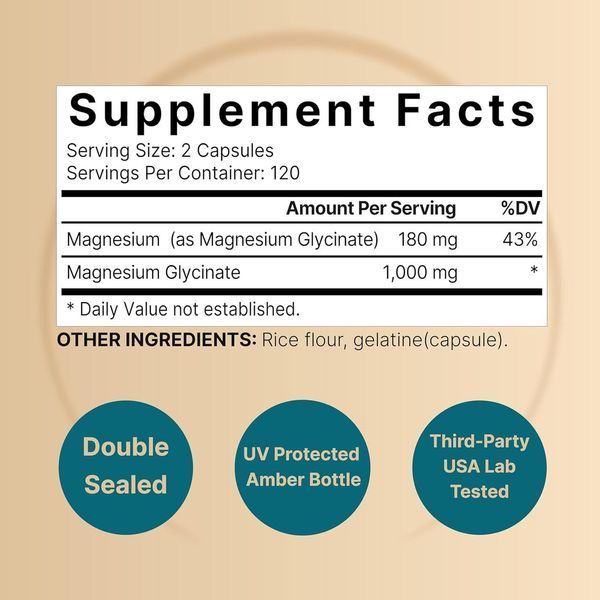 Глицината магния премиум-класса NatureBell Magnesium Glycinate Double-Strength 240 капсул 4384307250 фото