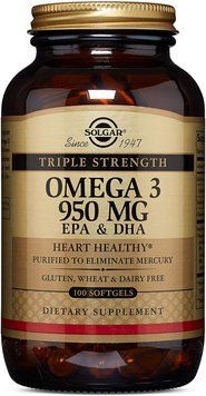 Витамины Solgar Triple Strength Omega-3 950 mg Softgels 100 капсул (4384302461) 4384302461 фото