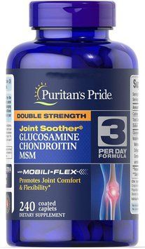 Хондропротектор Puritan's Pride Double Strength Glucosamine, Chondroitin & MSM Joint Soother 240 таблеток (438433771) 1484206199 фото