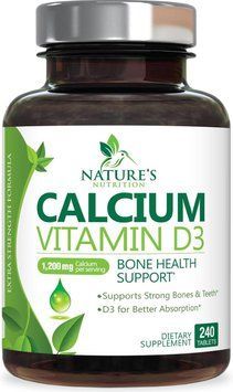Добавка премиум-класса для здоровья костей Nature's Nutrition Calcium with Vitamin D3 240 таблеток 2865073894 фото