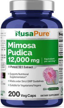 Экстракт семян мимозы премиум-класса NusaPure Mimosa Pudica Seed 12,000 mg 200 капсул 2332853672 фото