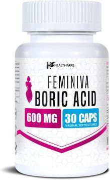Добавка премиум-класса поддержка интимного здоровья Healthfare Feminiva Boric Acid Vaginal Suppositories 30 капсул 2896119626 фото