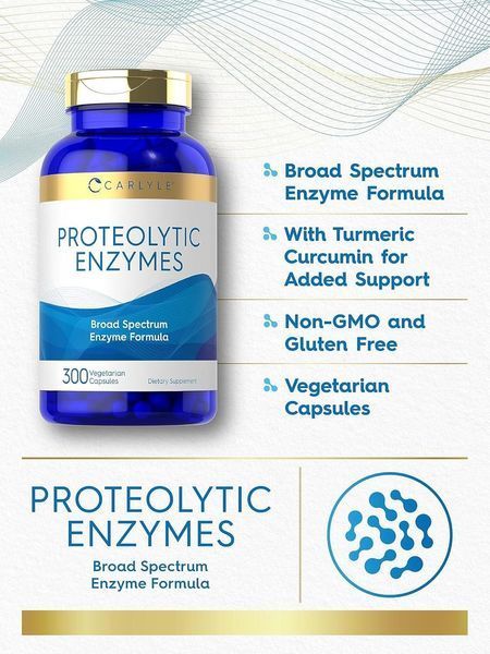 Добавка премиум-класса усовершенствованный ферментный комплекс Carlyle Proteolytic Enzymes 300 капсул 4383616633 фото