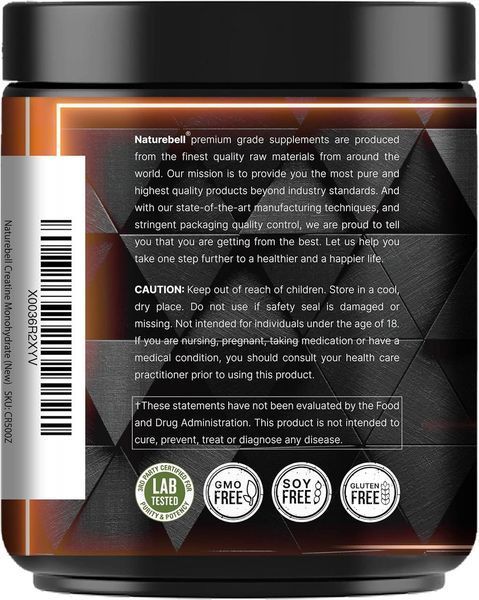 Моногидрат креатина премиум-класса NatureBell Creatine Monohydrate Powder 500 г 4384307251 фото