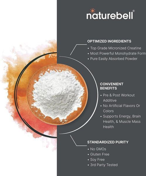Моногидрат креатина премиум-класса NatureBell Creatine Monohydrate Powder 500 г 4384307251 фото