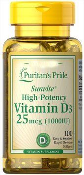 Витамины Puritan's Pride Vitamin D3 25 mcg (1000 IU) 100 капсул (4384301689) 1060003027 фото