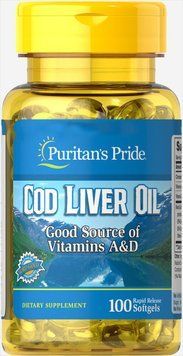 Специальный продукт Puritan's Pride Cod Liver Oil 415 mg 100 капсул (4384301624) 1437158836 фото