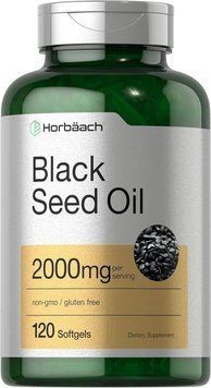 Олія чорного кмину преміумкласу Horb&auml;ach Black Seed Oil 2000mg 120 капсул 2443900597 фото
