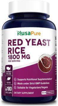 Красный дрожжевой рис премиум-класса NusaPure Red Yeast Rice 180 капсул 4384306744 фото