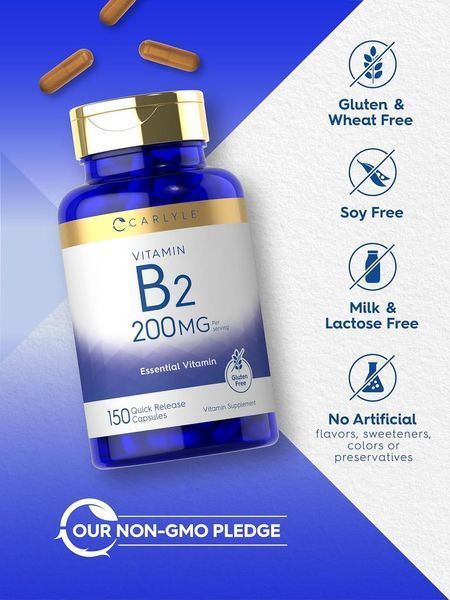 Добавка премиум-класса рибофлавин витамин B2 Carlyle Vitamin B-2 150 капсул 4383515518 фото