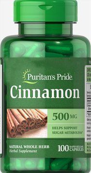 Спеціальний продукт Puritan's Pride Cinnamon 500 mg 100 капсул (4384301520) 1060001341 фото