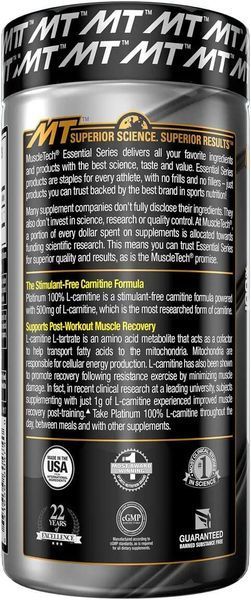 Muscletech Platinum L-Carnitine 180 капсул (4384304692) 4384304692 фото
