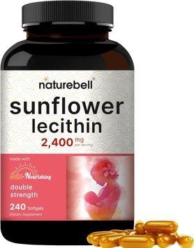 Лецитин подсолнечника премиум-класса NatureBell Sunflower Lecithin 2,400mg 240 капсул 4384307303 фото