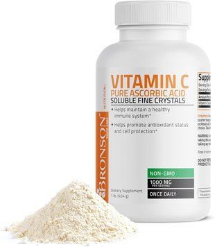 Домішка преміумкласу сприяє здоровій імунній системі Bronson Vitamin C Powder Pure Ascorbic Acid Soluble Fine Crystals 2529832021 фото