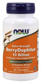 Спеціальний продукт NOW BerryDophilus Extra Strength 10 Billion Chewables 50 таблеток (4384301179) 1437158601 фото