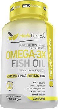 Омега-3 потрійної сили преміумкласу Herbtonics Triple Strength Omega 3 Fish Oil 180 капсул 2375141121 фото
