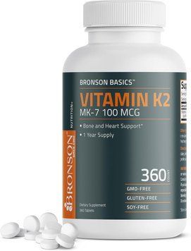 Домішка преміумкласу вітамін K2 Bronson Vitamin K2 MK-7 100 MCG 360 таблеток 2519671158 фото