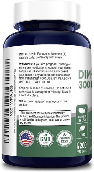 Дииндолилметан премиум-класса NusaPure DIM 300mg with Bioperine 200 капсул 4384306796 фото