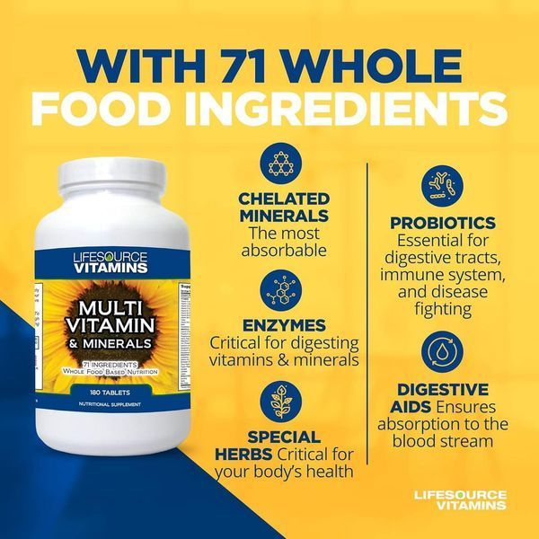 Добавка премиум-класса для ежедневной поддержи организма LifeSource Vitamins Complete Multi Vitamin & Minerals 180 таблеток 4383286324 фото