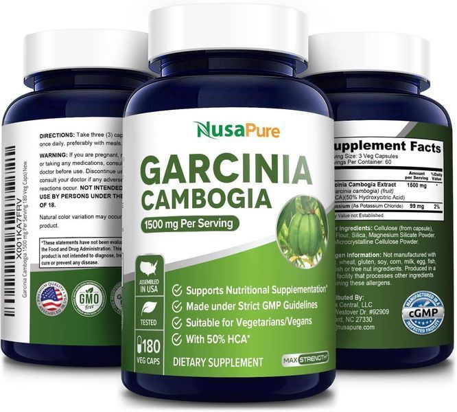Гарциния камбоджийская премиум-класса NusaPure Garcinia Cambogia 180 капсул 4384306746 фото