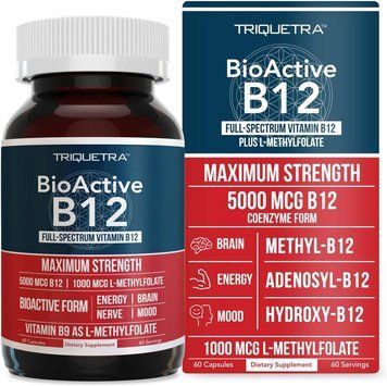 Біоактивний вітамін B12 преміумкласу Triquetra Health BioActive Vitamin B12 60 капсул 2360300015 фото