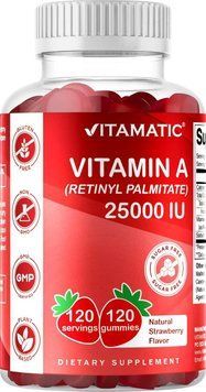 Добавка премиум-класса жевательные конфеты Vitamatic Vitamin A 25000 IU Gummies 120 таблеток 4384308389 фото