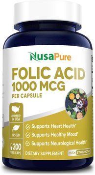 Фолієва кислота преміумкласу NusaPure Folic Acid 1000mcg 200 капсул 2284179944 фото
