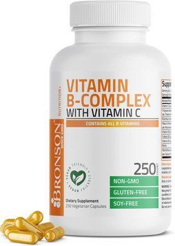 Добавка премиум-класса витамины группы B Bronson Vitamin B Complex with Vitamin C 250 капсул 4384307682 фото