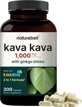 Экстракт корня кавы премиум-класса для релаксации NatureBell Kava Kava 200 капсул 4384307331 фото