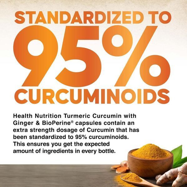 Добавка премиум-класса органический куркумин и имбирь Health Nutrition Naturals Turmeric & Ginger 2600mg 240 капсул 4382893099 фото