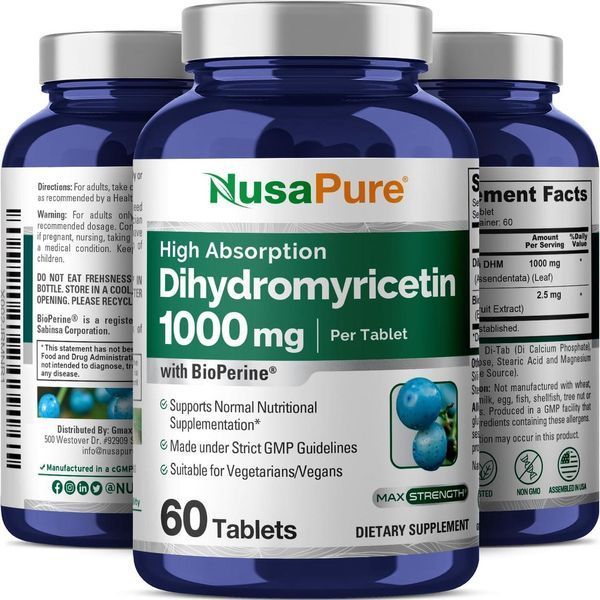 Дигидромирицетин DHM премиум-класса NusaPure Dihydromyricetin DHM 60 таблеток 4384307021 фото
