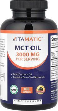 Домішка преміумкласу олива MCT Vitamatic MCT Oil 3000 mg per Serving 180 капсул 2670455640 фото