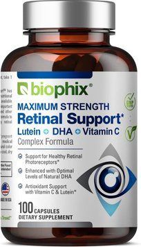 Домішка преміумкласу підтримує здоров'я очей Biophix Retinal Support Maximum Strength 100 капсул 2796139279 фото