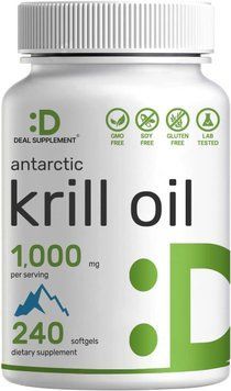 Олія антарктичного криля преміумкласу Deal Supplement Antarctic Krill Oil, 1,000mg 240 капсул 2386877856 фото