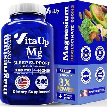 Домішка магнію з високою абсорбцією преміумкласу VitaUp Magnesium Glycinate 240 капсул 2334701330 фото