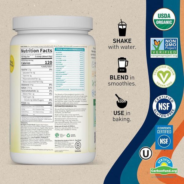 Домішка преміумкласу протеїн Garden of Life RAW Organic Protein Organic Plant Formula 560 г 43819538473 фото