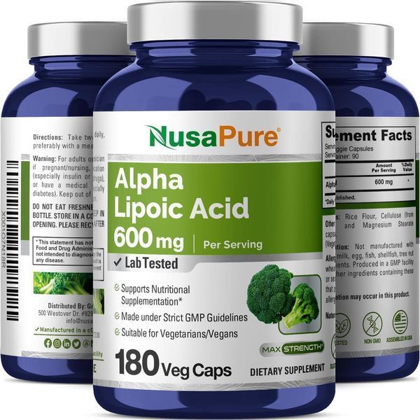 Альфа-ліпоєва кислота преміумкласу NusaPure Alpha Lipoic Acid 180 капсул 2278993448 фото