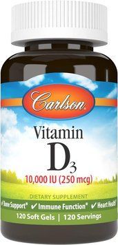 Carlson Vitamin D3 250 mcg (10 000 IU) 120 капсул (4384304823) 1862725895 фото