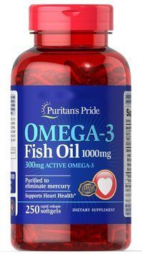Вітаміни Puritan's Pride Omega-3 Fish Oil 250 капсул (4384301467) 1060001289 фото