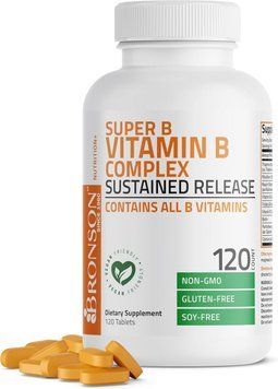 Добавка премиум-класса Bronson Super B Vitamin B Complex Sustained Release 120 таблеток 4384307711 фото