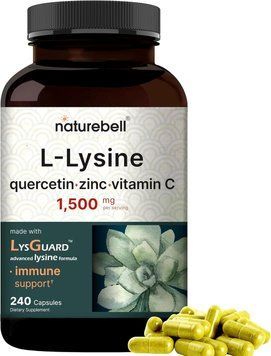 Добавка премиум-класса поддержка иммунитета NatureBell L-Lysine 1,000mg + Quercetin with Vitamin C and Zinc 240 капсул 4384307308 фото