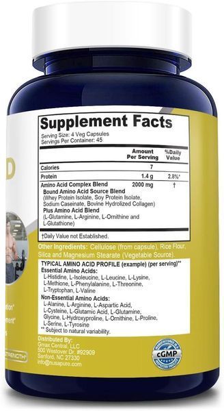 Смесь аминокислотного комплекса премиум-класса NusaPure Amino Acid Complex 180 капсул 4384306800 фото
