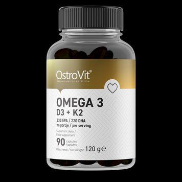 Витамины OstroVit Omega 3 D3+K2 90 кап (4384303221) 4384303221 фото