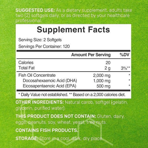 Докозагексаеновая кислота DHA дикой рыбы премиум-класса Deal Supplement Burples DHA 240 капсул 4384307207 фото