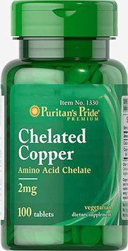 Спеціальний продукт Puritan's Pride Copper Chelate 2 mg 100 таблеток (4384301527) 1060001348 фото