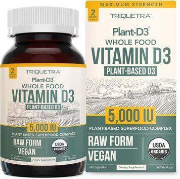 Органічний вітамін D3 преміумкласу Triquetra Health Vitamin D3 5,000 IU 60 капсул 2361928000 фото