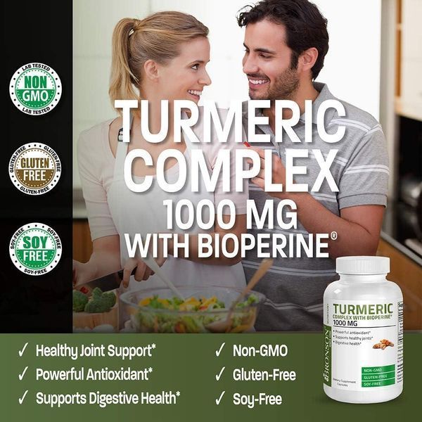 Добавка премиум-класса поддержание суставов Bronson Turmeric Complex 180 капсул 4384307815 фото