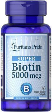 Вітаміни Puritan's Pride Biotin 5000 mcg 60 капсул (4384302662) 1437159827 фото